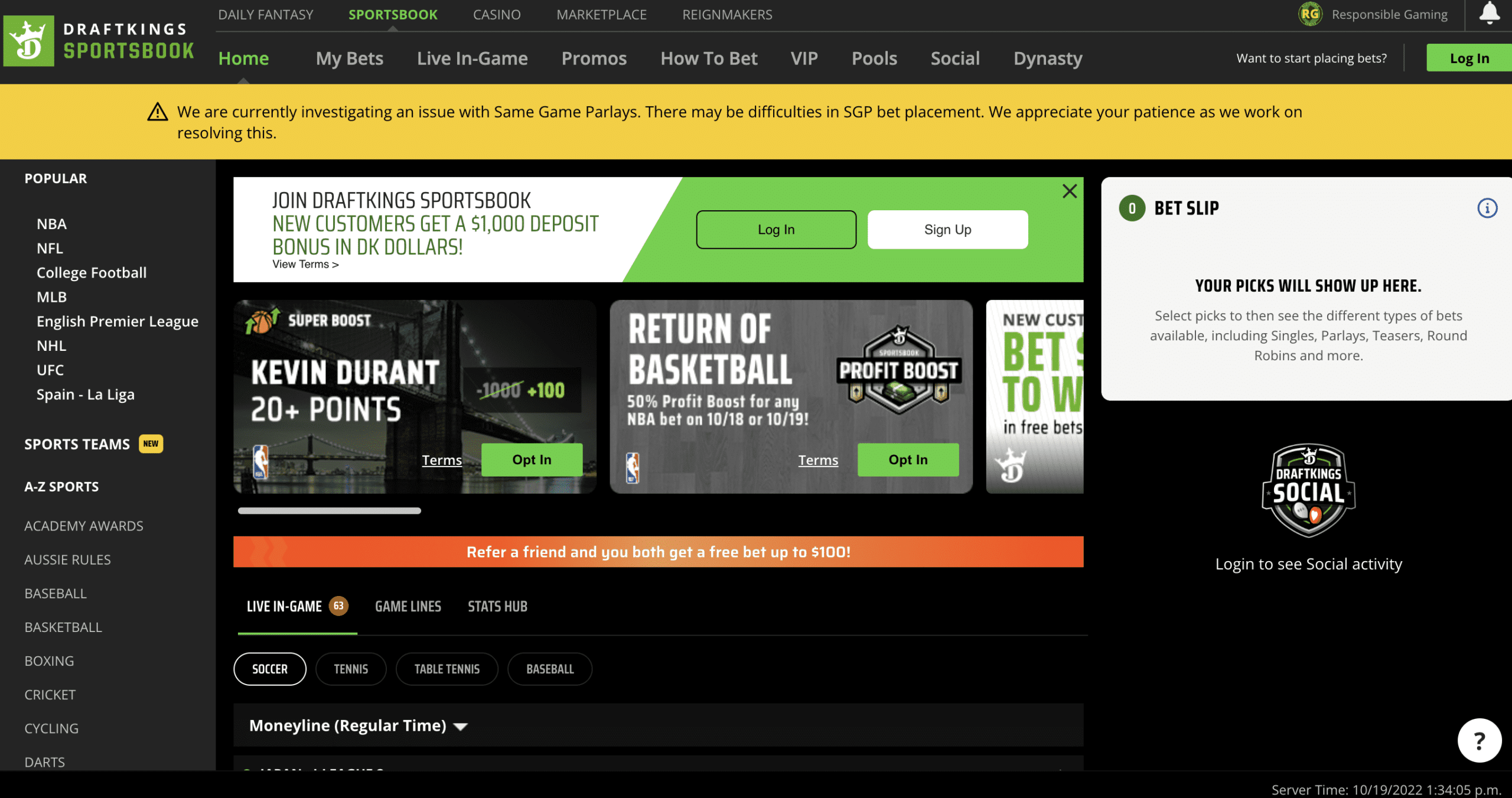 draft kings sports book usa